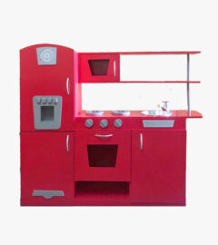 cocina-roja cocina para niños roja, en madera. Quito, Guayaquil, Machala