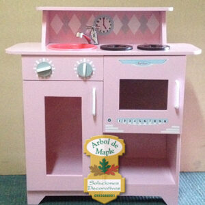 cocinita de juguete rosada para niñas