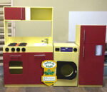 cocina, refrigeradora, lavadora para niñas en madera Guayaquil