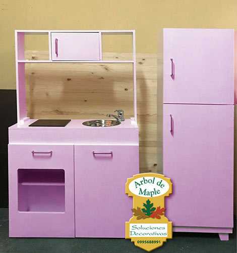 comprar cocina refrigeradora para niñas en madera Guayaquil