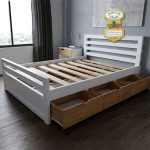 Cama con cajones en madera sólida, envío a todo el Ecuador