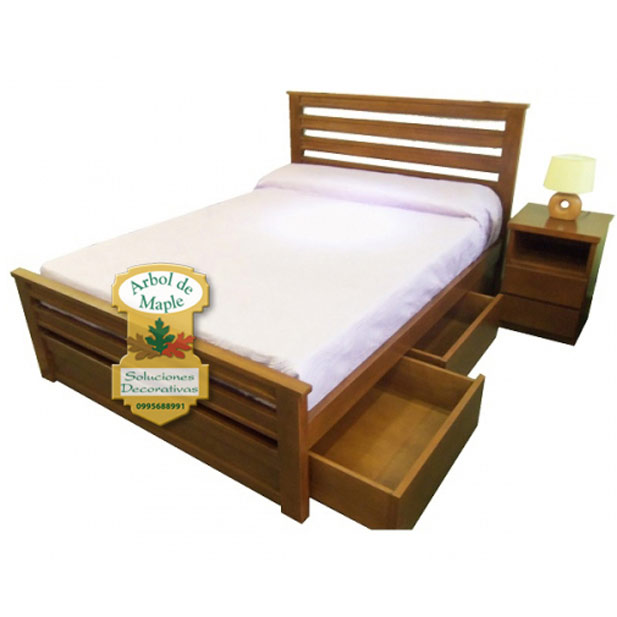 Comprar Cama con cajones en Madera sólida Atlas, Quito, Guayaquil, Babahoyo, Puyo