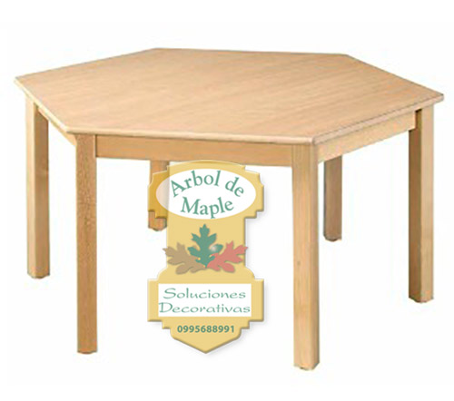 Comprar mesa hexagonal en madera ,Quito Guayaquil