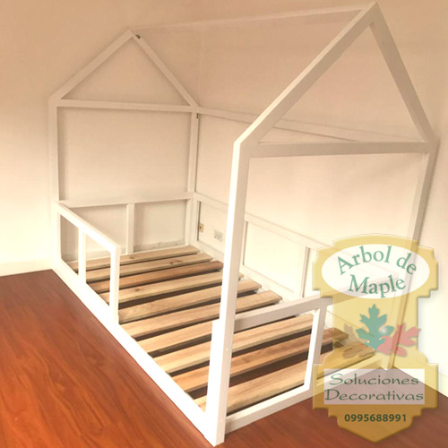 Cama montessori Casita con protectores Quito Guayaquil Manta Ambato Loja