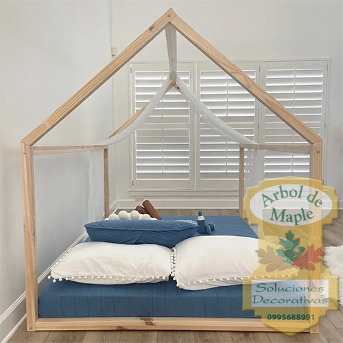 Cama montessori Casita en madera Quito Guayaquil Manta Machala Chone Babahoyo Ambato