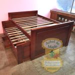 cama nido panelada con cajones en madera, color madera chanul